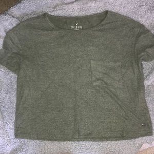 Forest green slight crop top